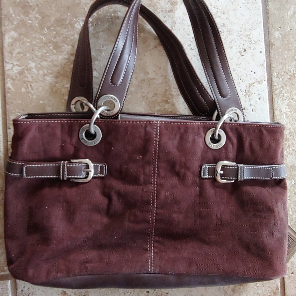 Tommy Hilfiger Brown suede and leather purse